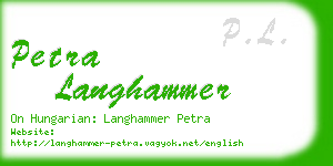 petra langhammer business card